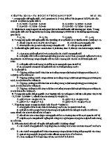 Đề kiểm tra trắc nghiệm 15p học kì II Sinh học lớp 12